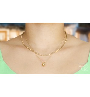 Double Collier en Acier Inoxydable Doré - Élégance Superposée pour un Style Unique