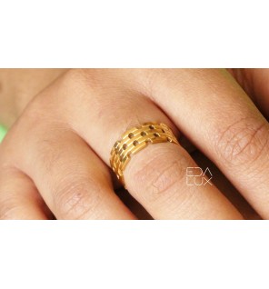 Bague Acier Inoxydable au Design Lattice