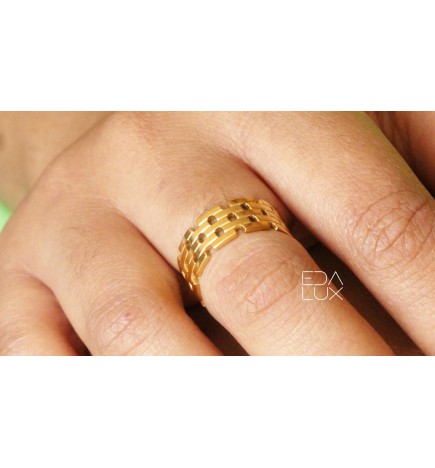 Bague Acier Inoxydable au Design Lattice