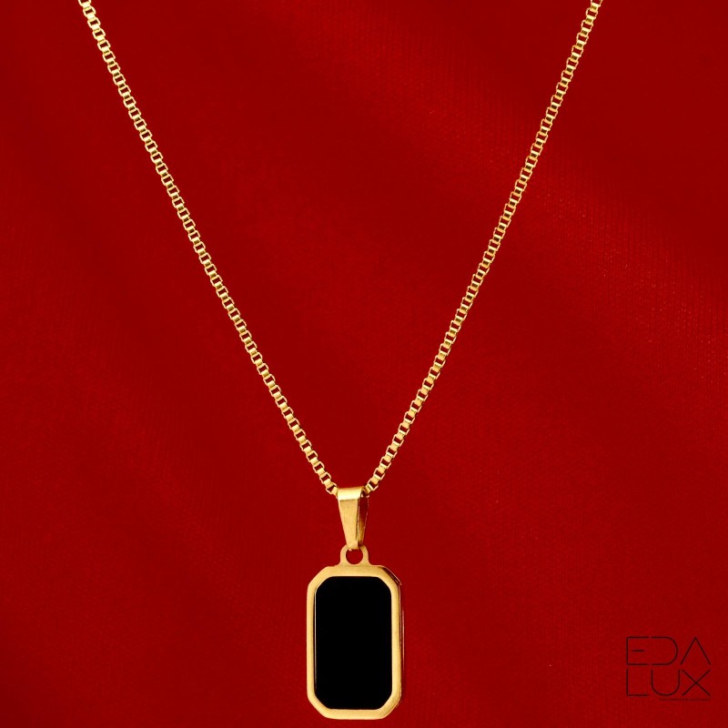 Collier avec Pendentif en Acier Inoxydable Doré - Élégance et Modernité