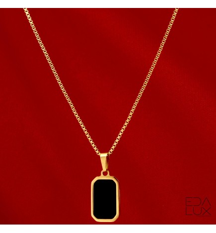 Collier avec Pendentif en Acier Inoxydable Doré - Élégance et Modernité