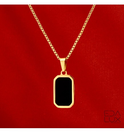 Collier avec Pendentif en Acier Inoxydable Doré - Élégance et Modernité